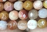 CAG9810 15.5 inches 4mm faceted round wood agate beads wholesale