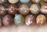 CAG9811 15.5 inches 6mm faceted round wood agate beads