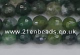 CAG9824 15.5 inches 6mm faceted round moss agate beads