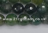 CAG9826 15.5 inches 10mm faceted round moss agate beads