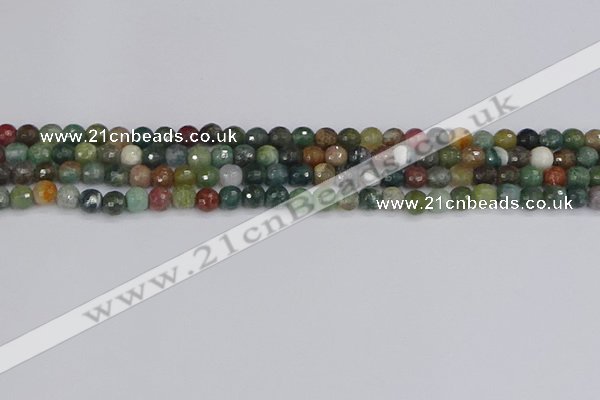 CAG9830 15.5 inches 4mm faceted round Indian agate beads