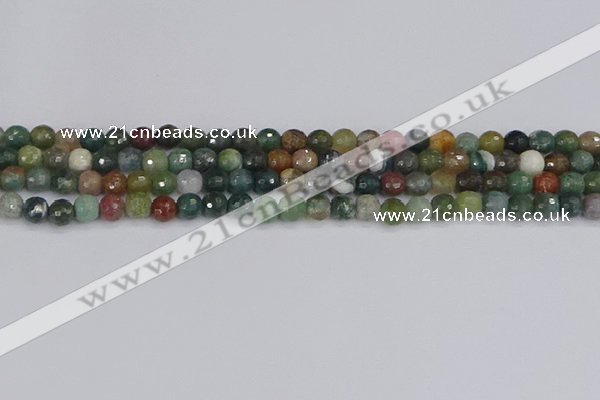 CAG9831 15.5 inches 6mm faceted round Indian agate beads