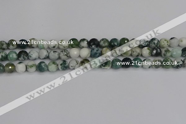 CAG9839 15.5 inches 8mm faceted round tree agate beads