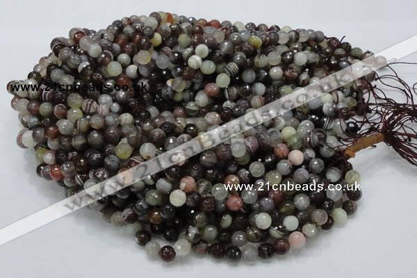 CAG984 15.5 inches 10mm faceted round botswana agate beads wholesale