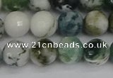 CAG9840 15.5 inches 10mm faceted round tree agate beads