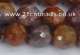 CAG9849 15.5 inches 12mm faceted round red moss agate beads