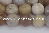 CAG9855 15.5 inches 10mm faceted round ocean fossil agate beads