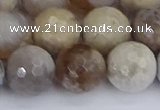 CAG9856 15.5 inches 12mm faceted round ocean fossil agate beads