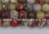 CAG9861 15.5 inches 6mm faceted round Mexican crazy lace agate beads