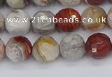 CAG9862 15.5 inches 8mm faceted round Mexican crazy lace agate beads