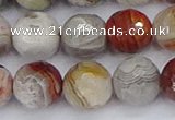 CAG9864 15.5 inches 12mm faceted round Mexican crazy lace agate beads