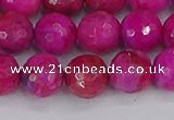 CAG9878 15.5 inches 10mm faceted round fuchsia crazy lace agate beads