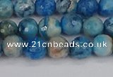 CAG9883 15.5 inches 6mm faceted round blue crazy lace agate beads