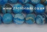 CAG9884 15.5 inches 8mm faceted round blue crazy lace agate beads