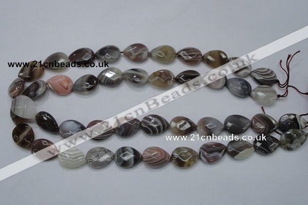 CAG989 15.5 inches 13*18mm faceted flat teardrop botswana agate beads