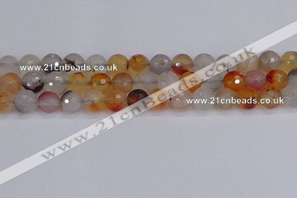 CAG9893 15.5 inches 12mm faceted round dendritic agate beads