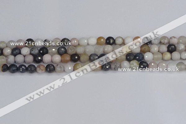 CAG9897 15.5 inches 6mm faceted round parrel dendrite agate beads