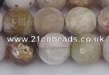 CAG9899 15.5 inches 10mm faceted round parrel dendrite agate beads