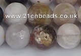 CAG9900 15.5 inches 12mm faceted round parrel dendrite agate beads