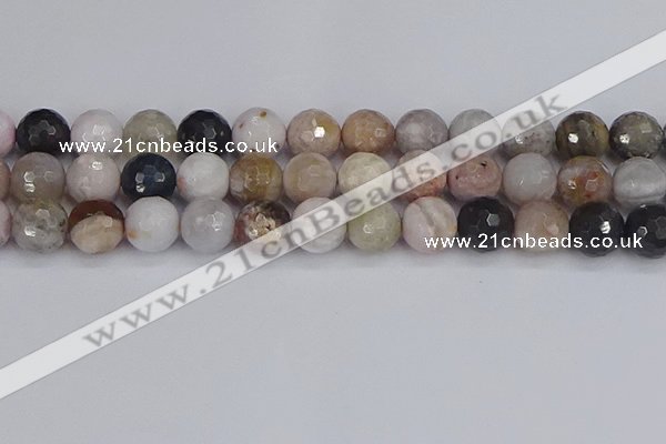 CAG9900 15.5 inches 12mm faceted round parrel dendrite agate beads