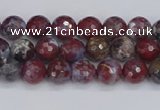 CAG9903 15.5 inches 4mm faceted round red lightning agate beads