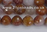 CAG9912 15.5 inches 8mm faceted round red moss agate beads