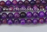 CAG9917 15.5 inches 4mm round purple crazy lace agate beads