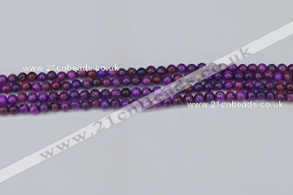 CAG9917 15.5 inches 4mm round purple crazy lace agate beads