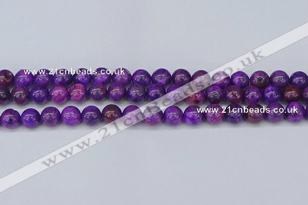 CAG9919 15.5 inches 8mm round purple crazy lace agate beads