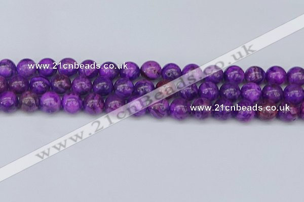 CAG9920 15.5 inches 10mm round purple crazy lace agate beads