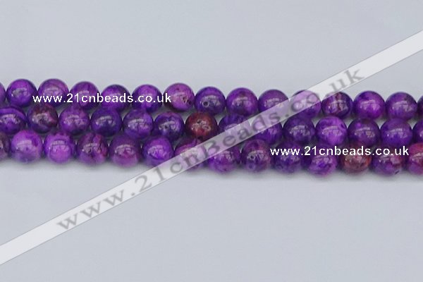 CAG9921 15.5 inches 12mm round purple crazy lace agate beads