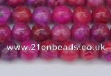 CAG9925 15.5 inches 6mm round fuchsia crazy lace agate beads