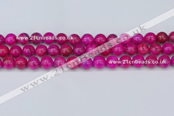 CAG9927 15.5 inches 10mm round fuchsia crazy lace agate beads