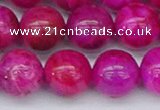 CAG9928 15.5 inches 12mm round fuchsia crazy lace agate beads