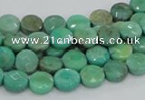 CAG993 15.5 inches 10mm faceted coin green grass agate gemstone beads