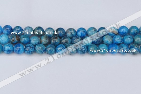 CAG9935 15.5 inches 12mm round blue crazy lace agate beads