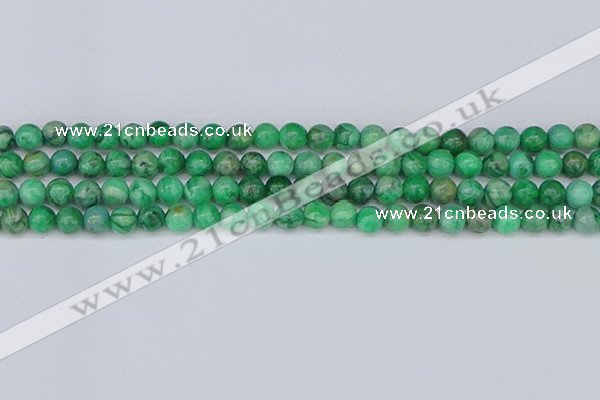 CAG9939 15.5 inches 6mm round green crazy lace agate beads