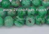 CAG9940 15.5 inches 8mm round green crazy lace agate beads