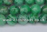 CAG9941 15.5 inches 10mm round green crazy lace agate beads