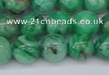 CAG9942 15.5 inches 12mm round green crazy lace agate beads