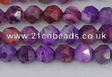 CAG9945 15.5 inches 6mm faceted nuggets purple crazy lace agate beads