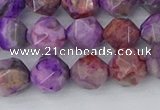 CAG9946 15.5 inches 8mm faceted nuggets purple crazy lace agate beads