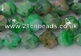 CAG9964 15.5 inches 8mm faceted nuggets green crazy lace agate beads