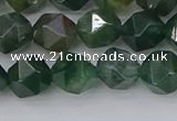 CAG9970 15.5 inches 8mm faceted nuggets moss agate beads