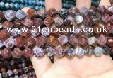 CAG9988 15.5 inches 8mm faceted nuggets red lightning agate beads