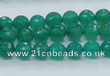 CAJ03 15.5 inches 8mm faceted round green aventurine jade beads