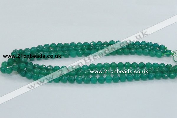 CAJ03 15.5 inches 8mm faceted round green aventurine jade beads