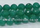 CAJ04 15.5 inches 10mm faceted round green aventurine jade beads