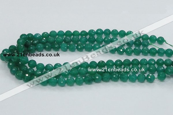 CAJ04 15.5 inches 10mm faceted round green aventurine jade beads