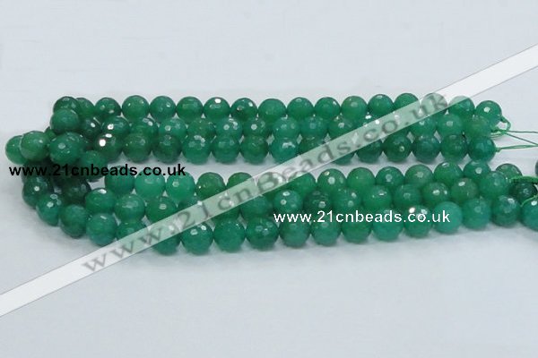 CAJ05 15.5 inches 12mm faceted round green aventurine jade beads